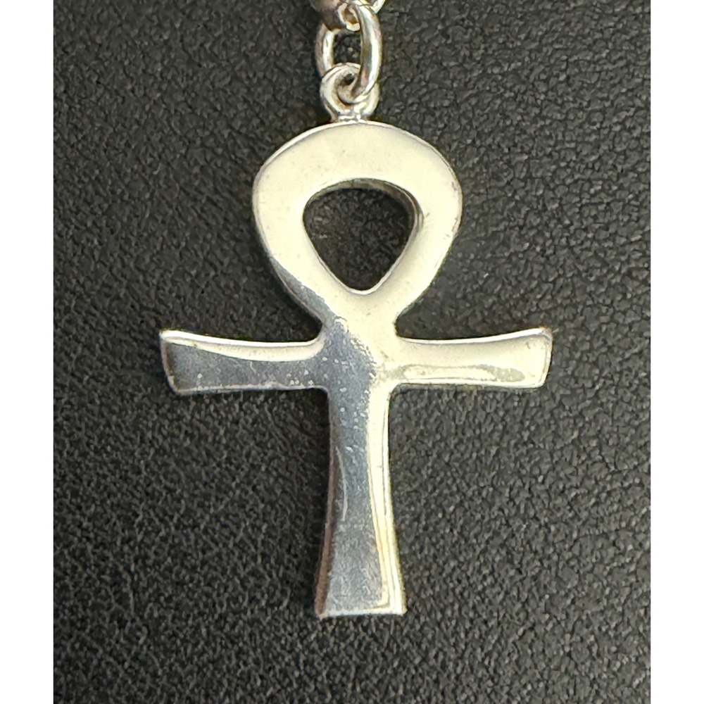 Sterling Silver Ankh Pendant Charm Egyptian Revival 925